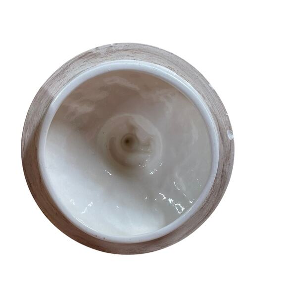 Vintage VTG Large Castle Style Ceramic Cookie Jar Small Chip Inside Lid - Picture 6 of 10